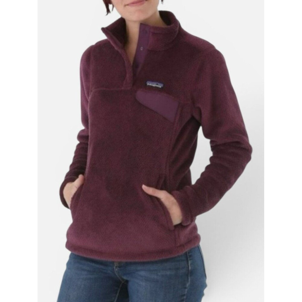 Patagonia Re-Tool Snap T Fleece Pullover Deep Plum Purple Womens M